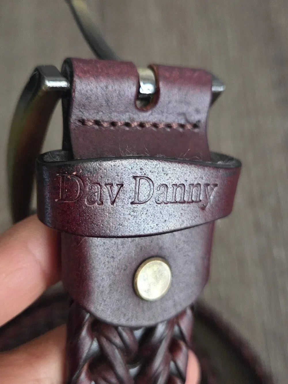 Woven Men's Belt - Burgundy - 50